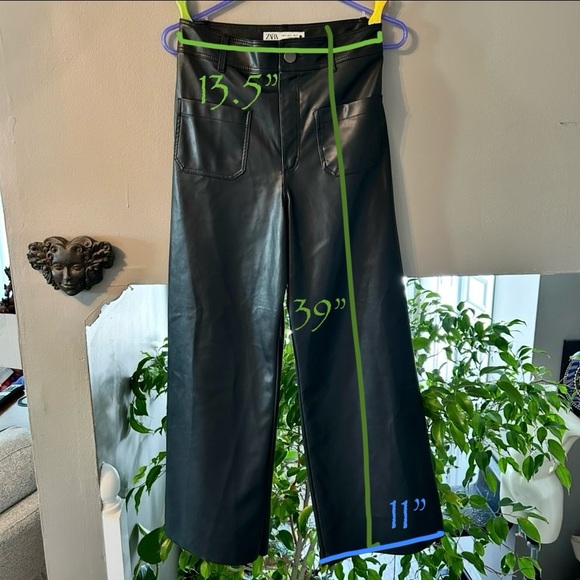 Zara Black Faux Leather Pants - Picture 7 of 7